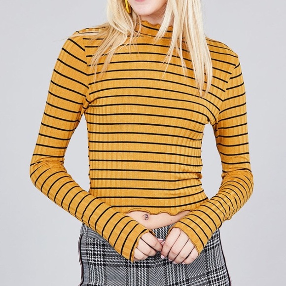 Mustard Striped Top - Picture 2 of 5